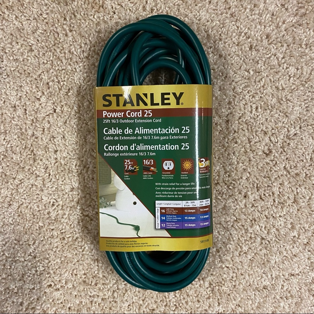 25ft Green Extension Cord (one plug)